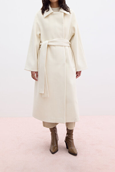 Manuka Παλτό εκρού κασιού - ίσιο κλείσιμο