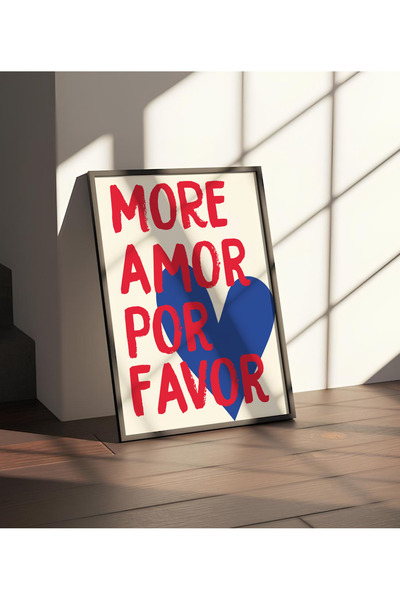 ARTCASTLE Ahşap Çerçeveli More Amor Por Favor Tablo