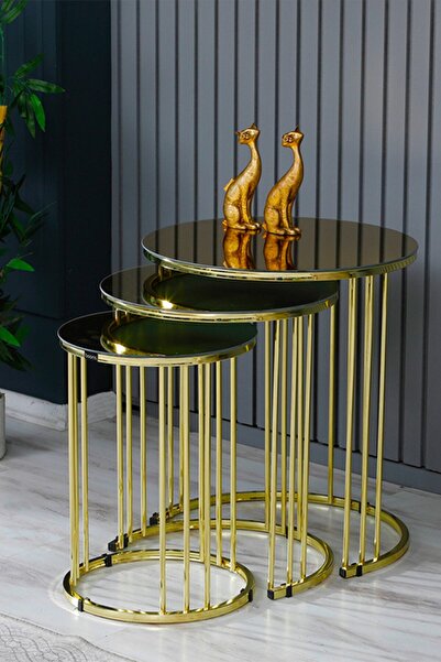 boons Palmira Zigon Sehpa, Gold - Bronz Cam