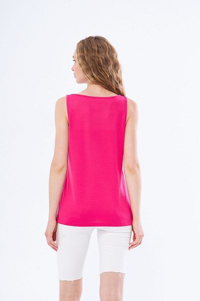 Moda Işık Fuchsia Jordon Printed Thick Strap Sports Tank Top