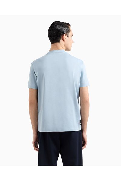 Emporio Armani Ανδρικό μπλουζάκι μπλε - 100% βαμβάκι, κανονική εφαρμογή, στρογγυλή λαιμόκοψη, κοντό μανίκι EM 000983   AF13669-U9275
