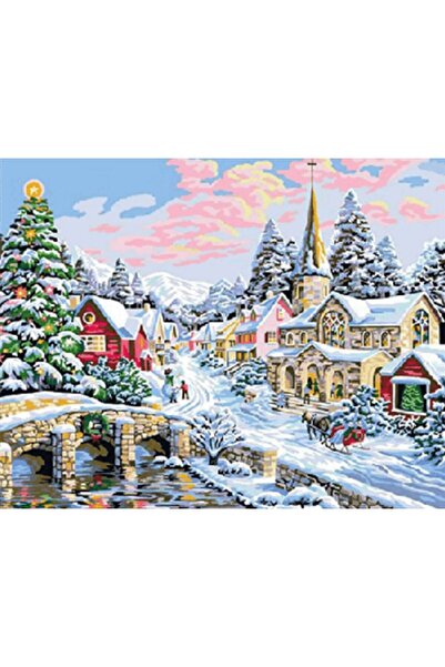 OZN AKSESUAR Boyama Kağıdı Sayılarla Boyama Seti Boya ve Fırça Dahil (Kasnaks...