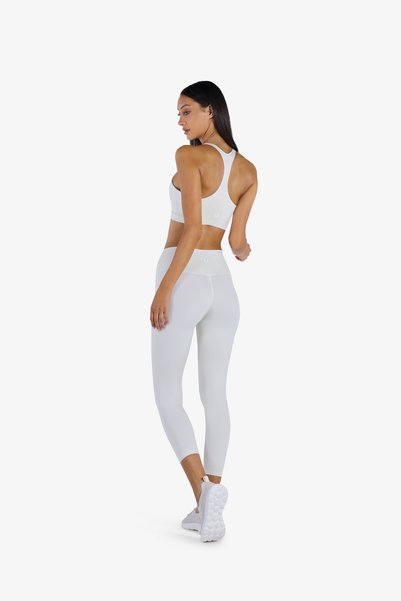 YesEco Women’s  White Activewear High-Support Y-Back Padded Sports Bra | Recycled Fabric |