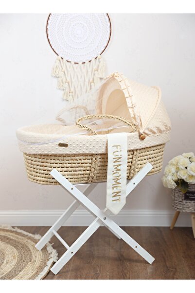 Fun Moment سرير سلة موسى المحمول للأطفال مع حامل متين