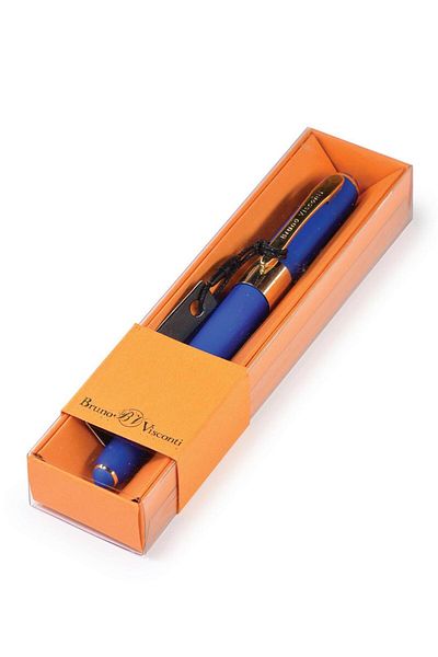 Bruno Visconti 20-0125/092 Monaco Ballpoint Pen -Blue-0,5 Mm. Boxed - (Blue Body, Orange Box)"