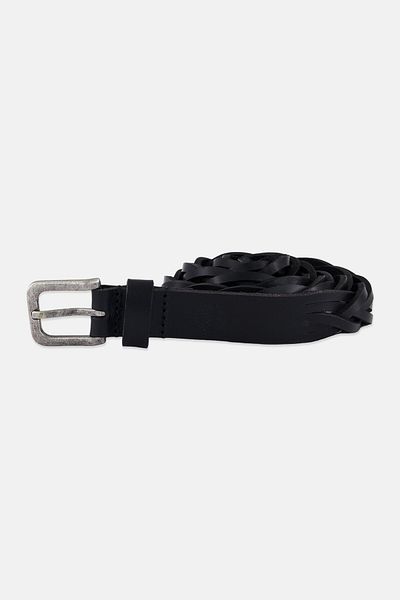 Timberland Women Leather Braided Belt, Black