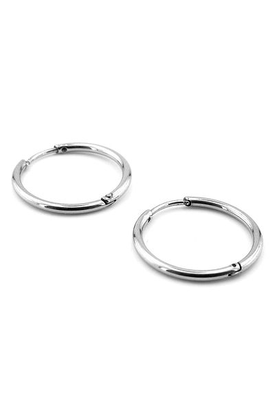 Solfera 19mm Wide Size Unisex Steel Earrings - Thin Hoop Er127