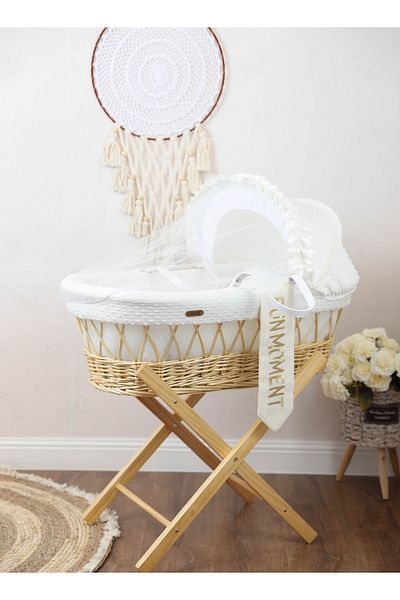 Fun Moment Moses Basket Cot With Stand White Color
