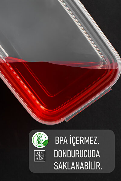 Porsima 4302 20'li Buzluk Düzenleyici Saklama Kabı Kendinden Kapaklı Derin Dondurucu Saklama Kabı 2Lt Şeffaf