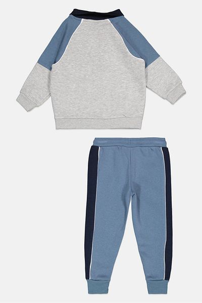 Ellesse Toddlers Boy 2 Pcs Brand Logo Outdoor Tracksuit Set, Blue