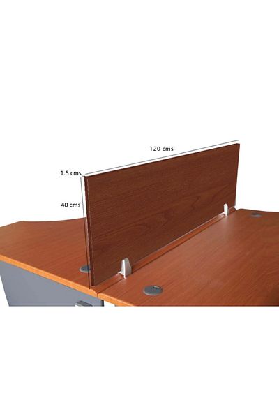 Mahmayi Desktop Mounted Privacy Panel Divider Panels with 2 Clips (120 CM, Apple Cherry)