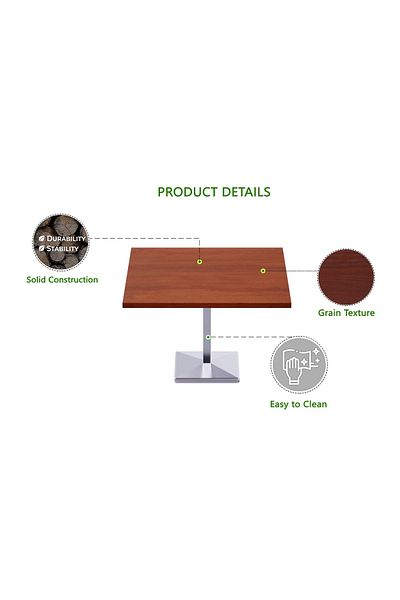 Mahmayi Ristoran 500PE-240 8 Seater Square Modular Pantry Table - Apple Cherry