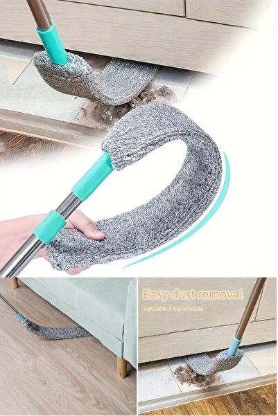 BİTERSE Esnek Mikrofiber Başlıklı Teleskopik Yatak Baza Makine Altı Temizleme ve Toz Alma Fırçası