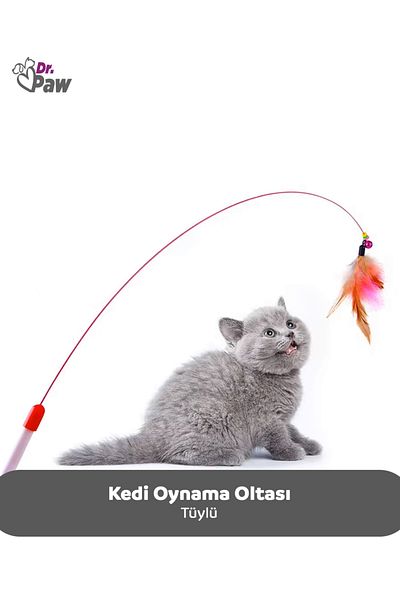 Dr.Paw 90 cm Cat Play Fishing Rod |   Move Your Cat's Hunting Instinct