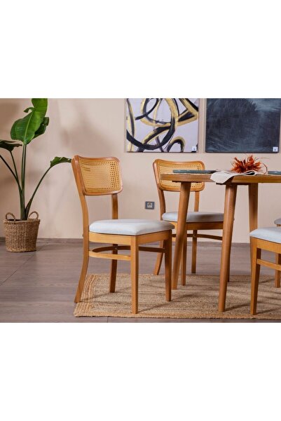 VOWTURKEY Hezeran Sandalye El İşliği İskandinav Sandalye (2 Adet)