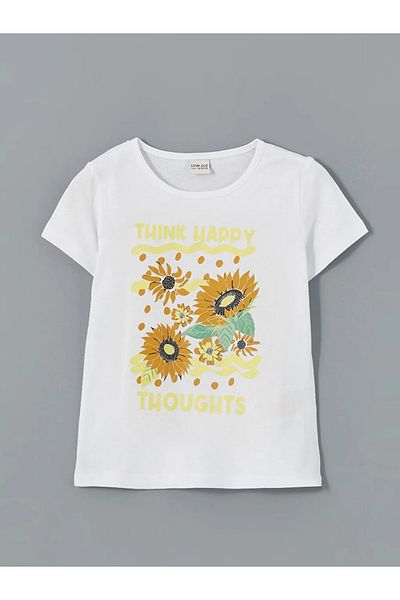 LC Waikiki Lcw Eco White Crew Neck Girls T-Shirt and Shorts