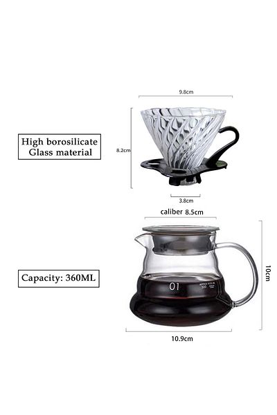 EqiEch V60 Coffee Maker Set, 8-Piece Drip Coffee Maker Set,Manual Pour Over Coffee Maker Set