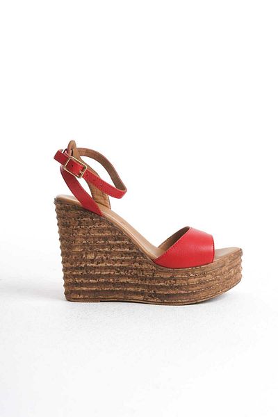ERNİLA Wedge Heel Genuine Leather Sandals