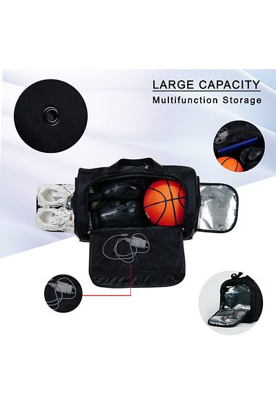 Solo Bag Geantă de fitness sport unisex de mărime medie cu compartiment pentru încălțăminte și termos