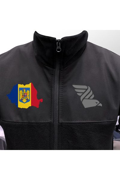 Crea Eymer Wear Μαλακό φλις σχεδιασμένο με σημαία Ρουμανίας - Πλήρης φερμουάρ χωρίς κολλήματα