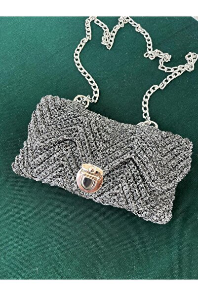 ulaşaksesuar Geantă de talie pentru femei din frânghie de macrame, model reglabil în zig-zag, culoare afumată