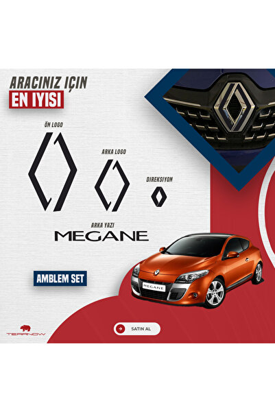TEARNOW Megane 3 (2008-2013) Yeni Tarz Amblem Kaplama Sticker - Piano Black, ...