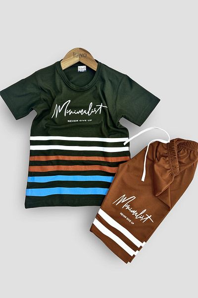 TRİLİYA Boy's Summer Suit - Economical Quality T-Shirt and Capri Set