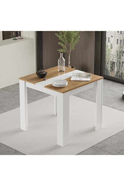 Robin Home Lena Yemek Masası Mutfak Masası 80x80 Sepet-beyaz