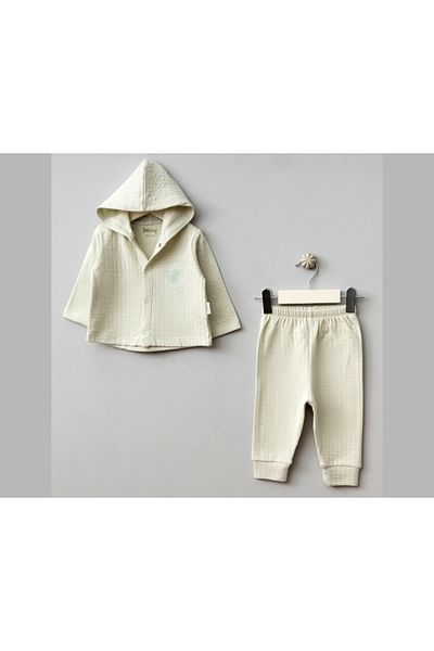 Bebitof Heart Teddy Bear Patterned Ikii Baby Set