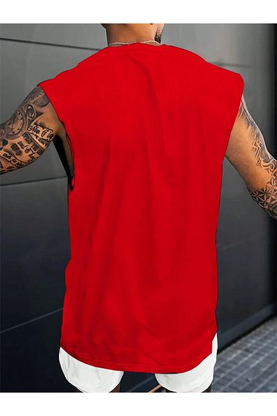 Cosmo Style Mali̇bu Printed Oversize Tank Top - Basketball/Gym Design, Sleeveless, 40707885414013