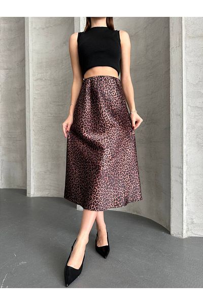 asur boutique Asur Boutique Γυναικεία σατέν ελαστική φούστα μέσης