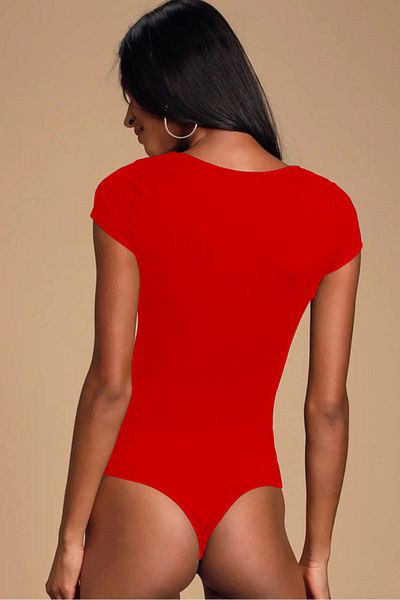 PERLAVİSTA Women's Black Low-cut Silk Jersey Bodysuit