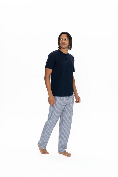 U.S. Polo Assn. Ανδρικό, Αδειοδοτημένο, USPA, 100% Βαμβάκι, (Navy Blue), Σετ Πιτζάμες