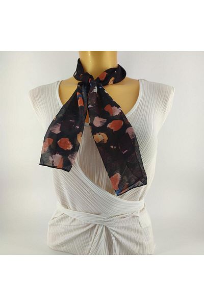 Tedz Collection Paredora Black Particle Patterned Short Scarf