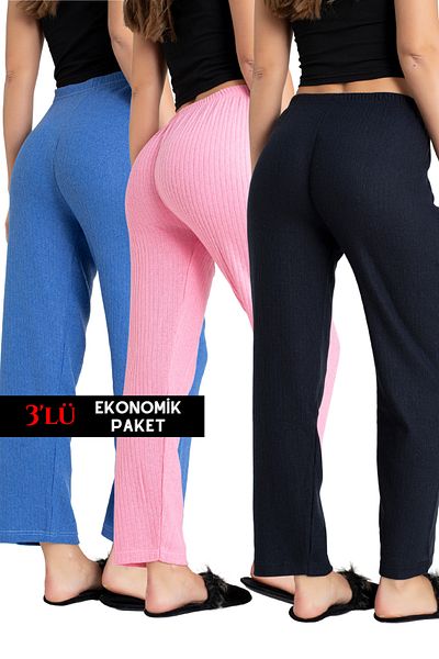 DONEX Women's Ribbed Comfortable 3-Piece Pants & Sweatpants, Women's Clothing, Casual Comfortable Wear