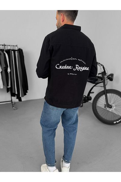 BYBASICMAN Black Res Embroidered Shirt Res-5065