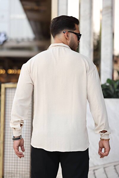 ROBERTO BORNOVA Ανδρικό μακρυμάνικο πουκάμισο από ύφασμα Aerobin - Άνετη εφαρμογή, εποχιακό και κομψό σχέδιο