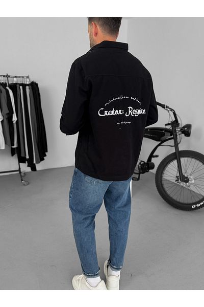 BYBASICMAN Black Res Embroidered Shirt Res-5065