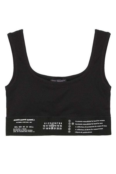 Quzu 60064 Elastic Short Crop Μαύρο