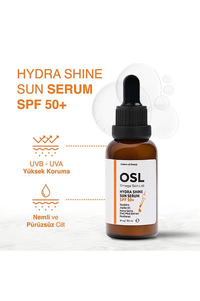 OSL Omega Skin Lab Spf 50 Moisturizing Sunscreen Serum - Hydra Shine Sun Serum Spf 50 30ml