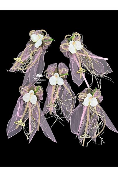 ecrin tuhafiye hobi Orkide Bohça Süsü, Gelin Damat Çeyiz Düğün Nikah Nişan Konvoy Kına Süsü 5 Adet