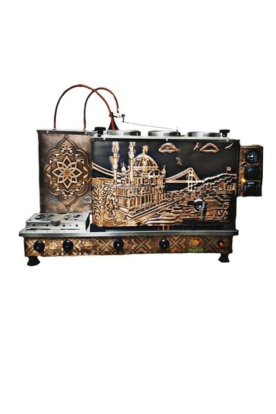 SAFİR Copper Tea Stove with 3 Infusers TamAutomaticTwo Natural Gas CE Certificated GAZMER Approved Tea Boiler Boğaziçi MODEL