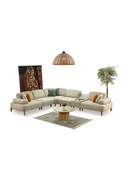 lux mobilya Venedik Köşe Koltuk (Kablosuz Şarj Destekli)