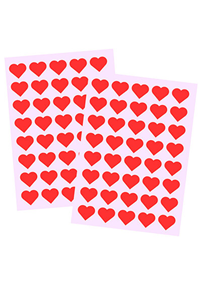 Panda 80 قطعة من ملصقات القلب الأحمر، ملصق على شكل قلب مكون من صفحتين