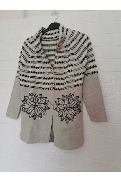 anne moda ankara 50% Pamuk, pleteni kardigan/jakna sa visokim ovratnikom