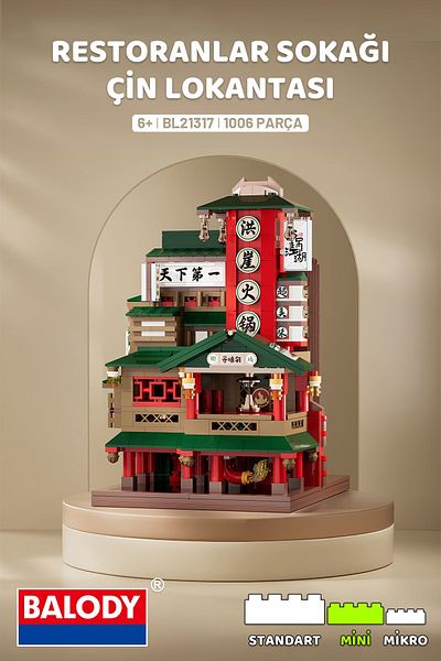 balody Restaurant Street Series – Chinese Restaurant (Bl21317) – Mini Block Building Toys Set