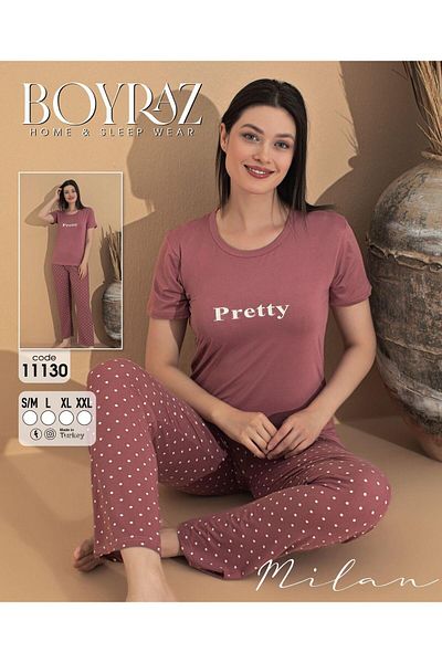 BEYAZTOPTAN Quality & Stylish Milan Short Sleeve Pyjamas Suit