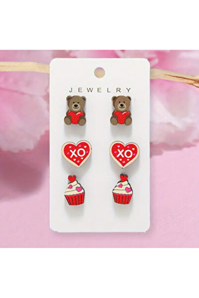 MAURA LIYUZA 3 أزواج من الأقراط اللطيفة التي تحمل عنوان عيد الحب