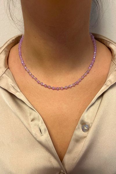 Suerte Accessories Amethyst Natural Stone Gold Accessory Handmade Special Design Minimal Women's Natural Stone Necklace