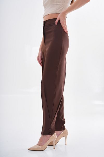 H&A İSTANBUL Women's Szon with High Waist and Button Detail - Domestic Weaving, Elastic Waist Leg